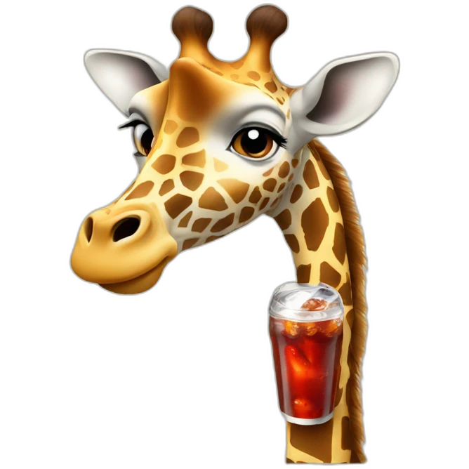 giraffe drinking cola emoji