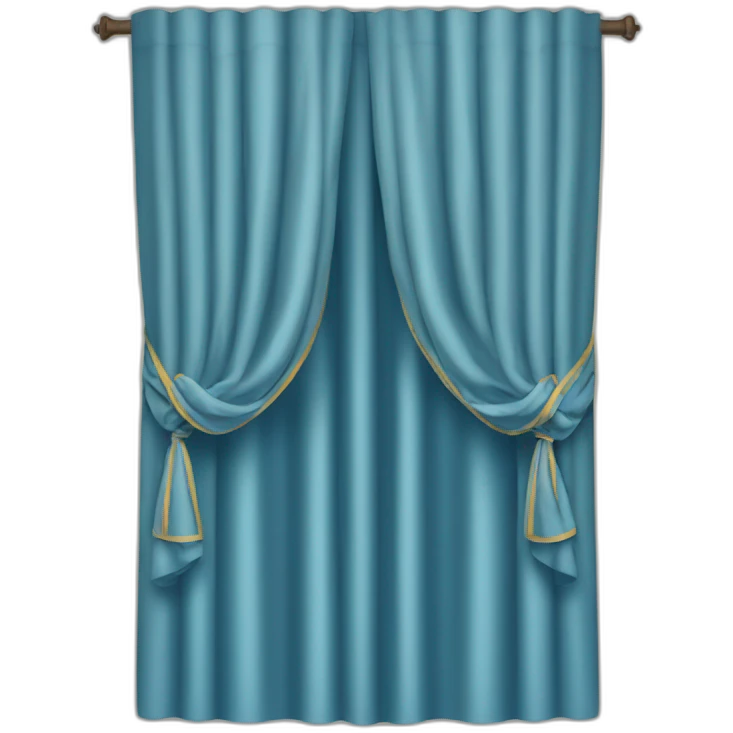 unopened blue curtains tied with a band in the middle emoji