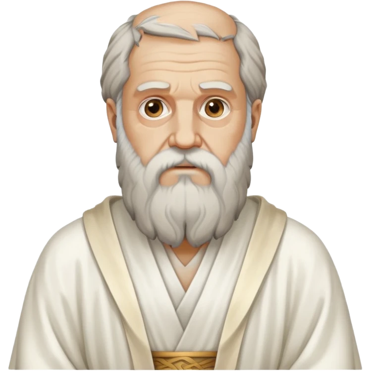 Plato with beard and classical robe inspired by Raffaello's School of Athens emoji