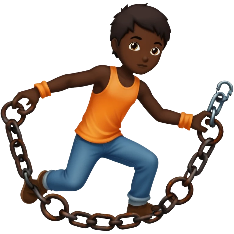 silhouette breaking free from chains emoji