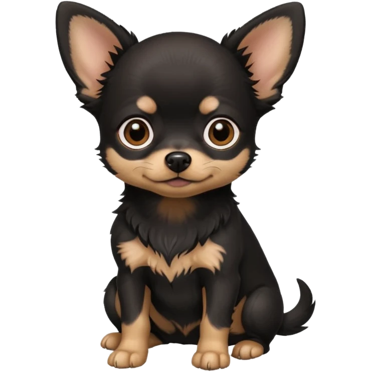 black chihuahua baby dog emoji