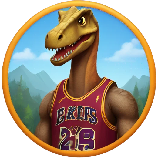 Dinosaur wearing LeBron jersey emoji