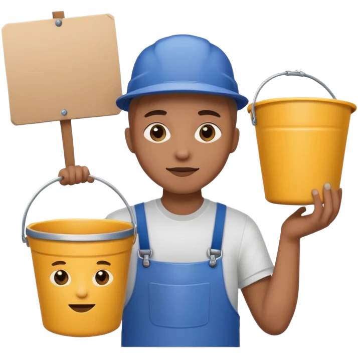 Poster Paster + bucket, Street Artist. emoji