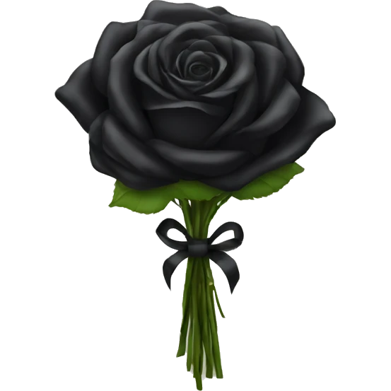 bouquet of black roses wrapped with a ribbon emoji