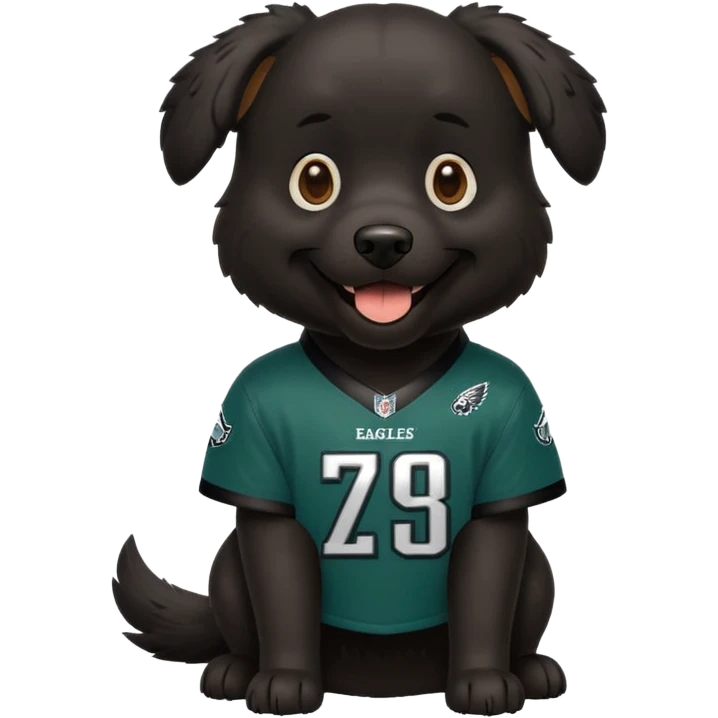 Chunky Black dog wear Philadelphia eagles  emoji