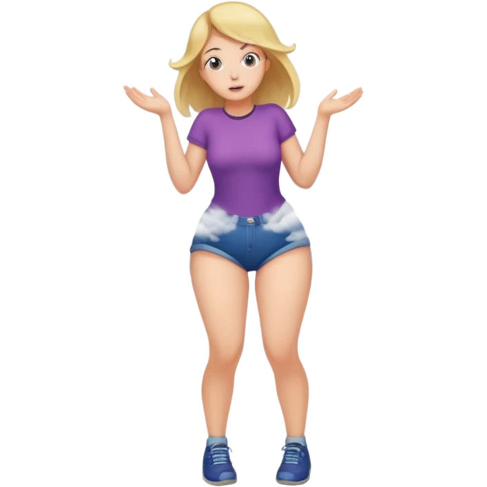 naked girl with a very massive butt letting out a fart emoji