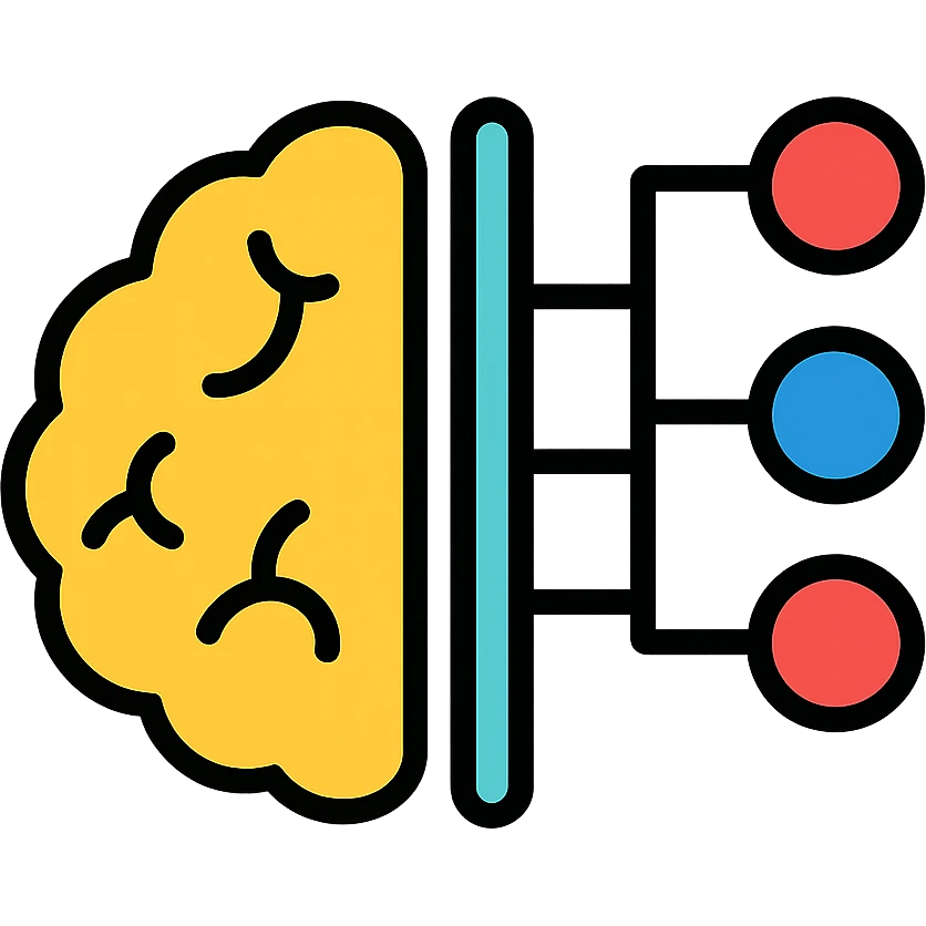 neural network icon with color outline emoji