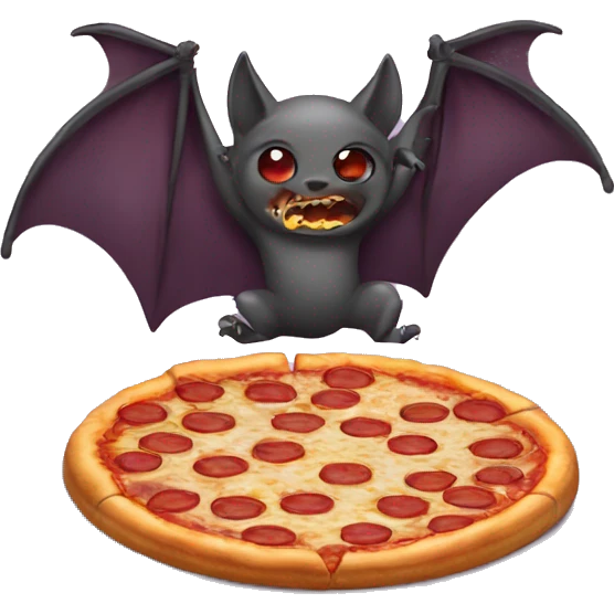 Bat eating pizza emoji