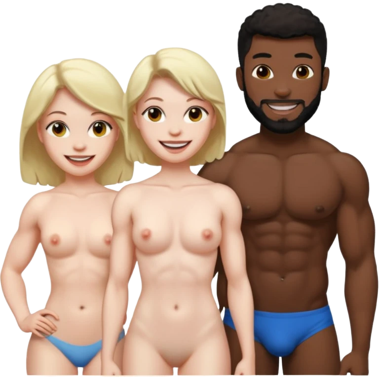 naked female, 2 black males emoji