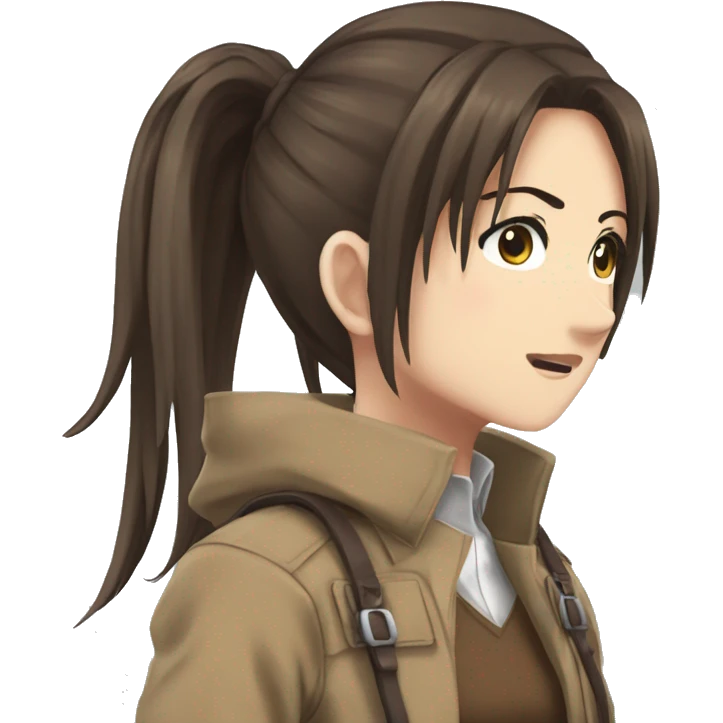 Sasha Braus brown hair hair in a ponytail anime attack on titan emoji