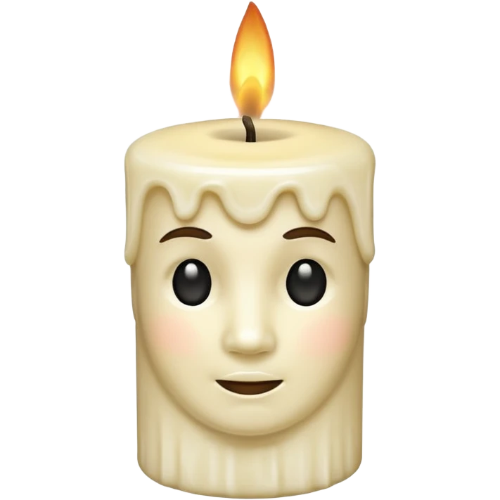 Candle with face emoji
