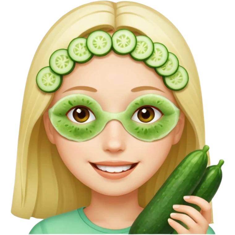 🧖‍♀️ girl with cucumber pieces over eyes relaxing  emoji