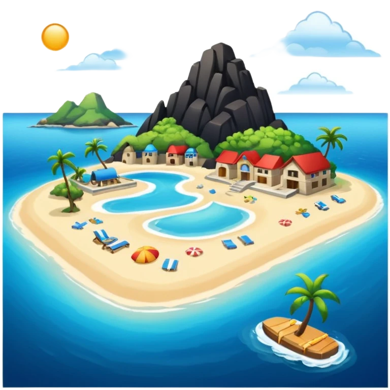 attractive island  with a beach and infrastructure  emoji