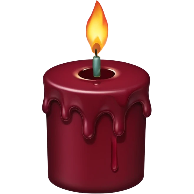 Maroon candle melting  emoji