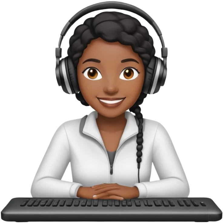 Mujer negra en un podcast emoji