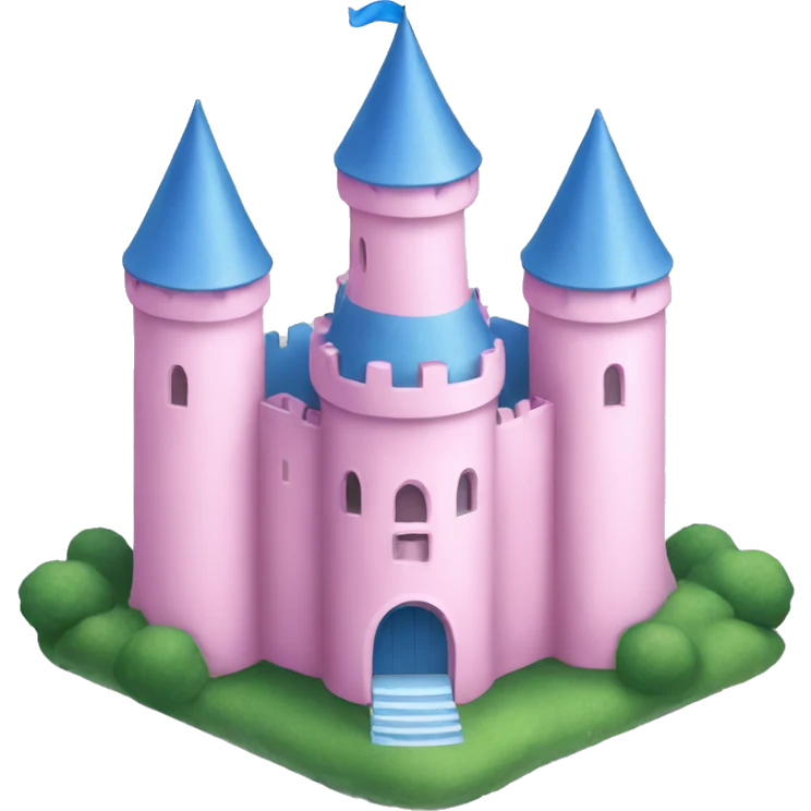 Pink blue and White Castle emoji