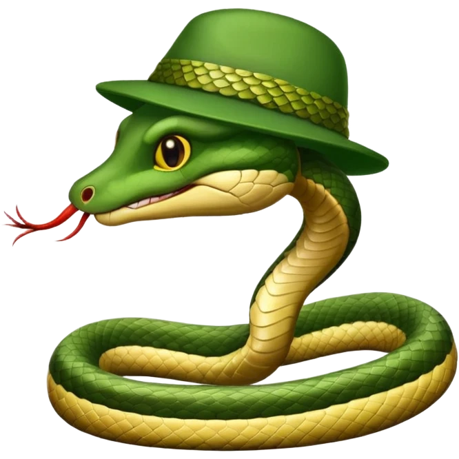 snake wearing a green hat emoji