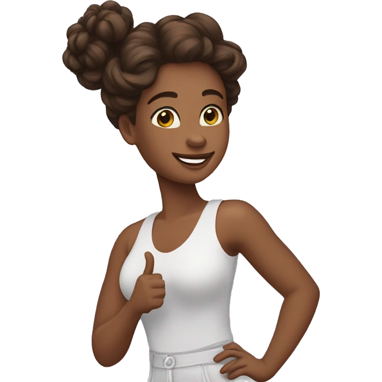 👱🏾‍♀️create a body for this emoji, and her hand is waving emoji