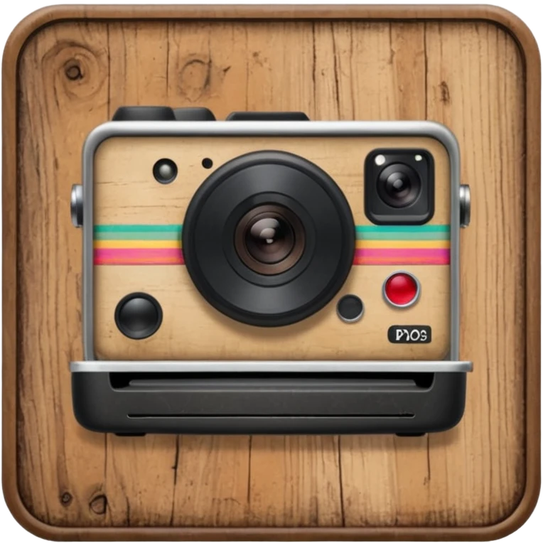 Real board with polaroid photo emoji