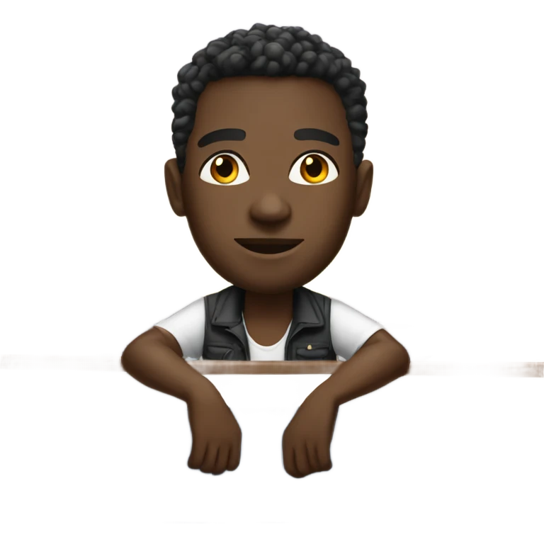 black guy on yacht emoji