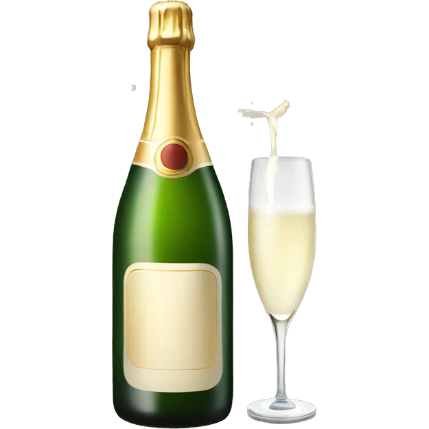 White champagne with bottle  emoji