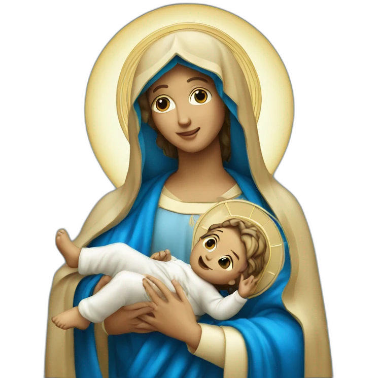 Madona with child jesus blue clothes emoji
