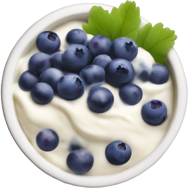 yoghurt bowl with grapes and blueberries emoji