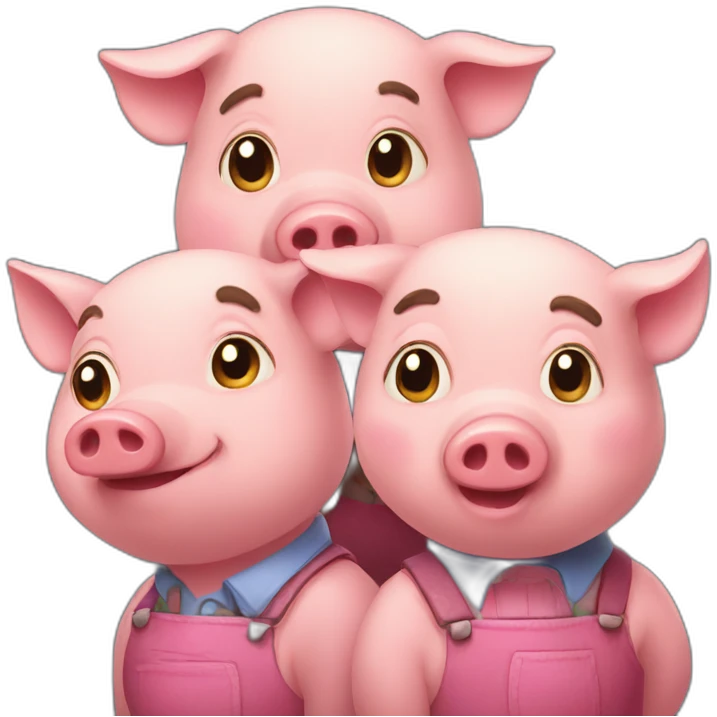 three little pigs from the fable emoji