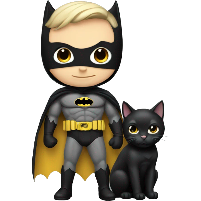 Batman with a kitty emoji