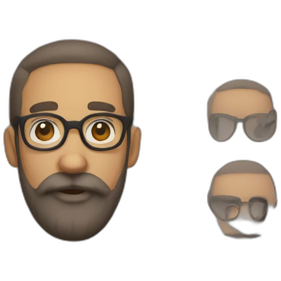 spects beard round shape man emoji