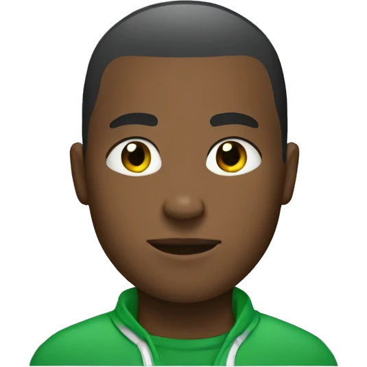 a black guy with a green buzzcut emoji