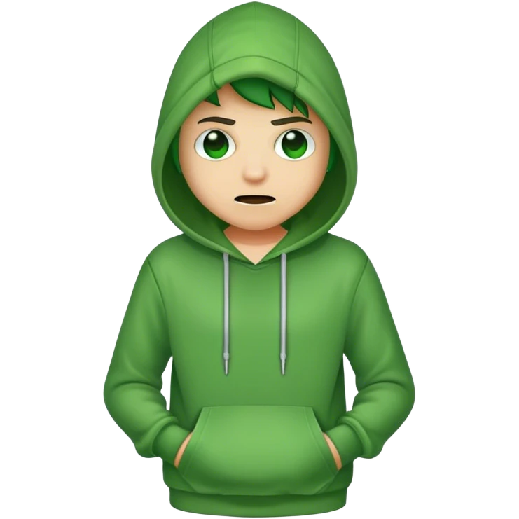 Creeper wearing a hoodie emoji