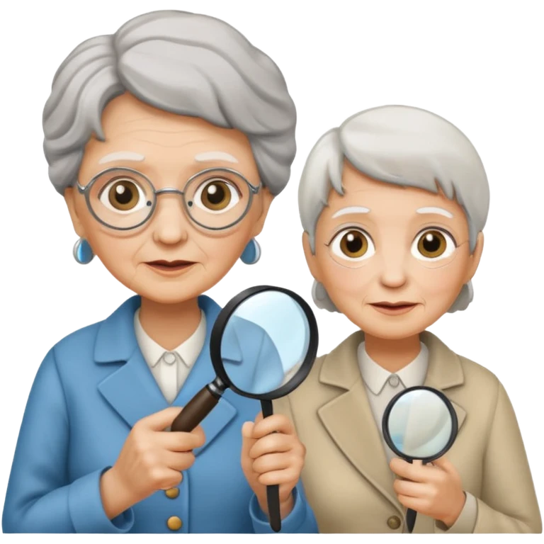 Explorer old woman Man with magnifying glass emoji