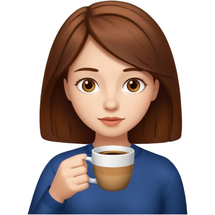 Девушка пьет кофе emoji