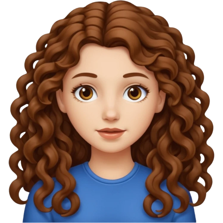 White girl with long curly hair emoji