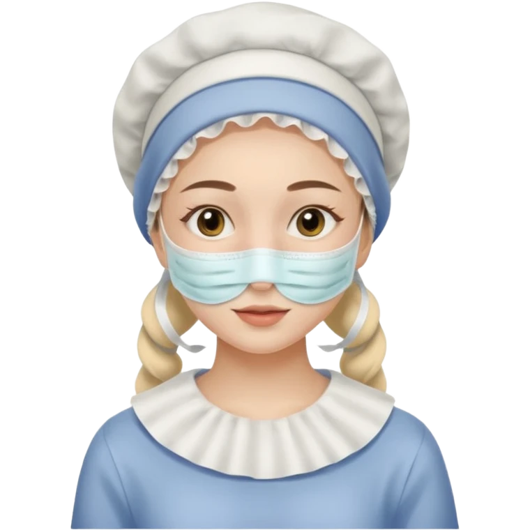 19 year old woman with a bonnet doing her skincare  emoji