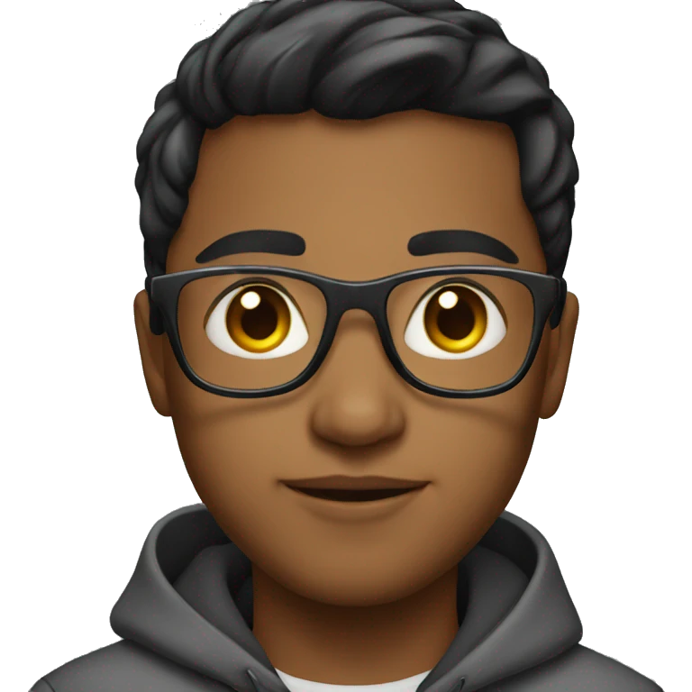 young indian male, glasse emoji