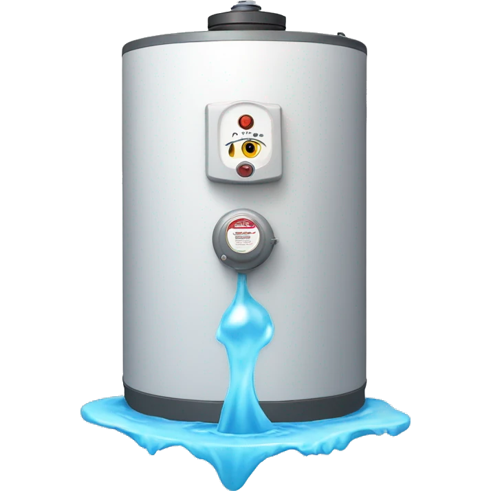 hot water heater with puddle under it emoji