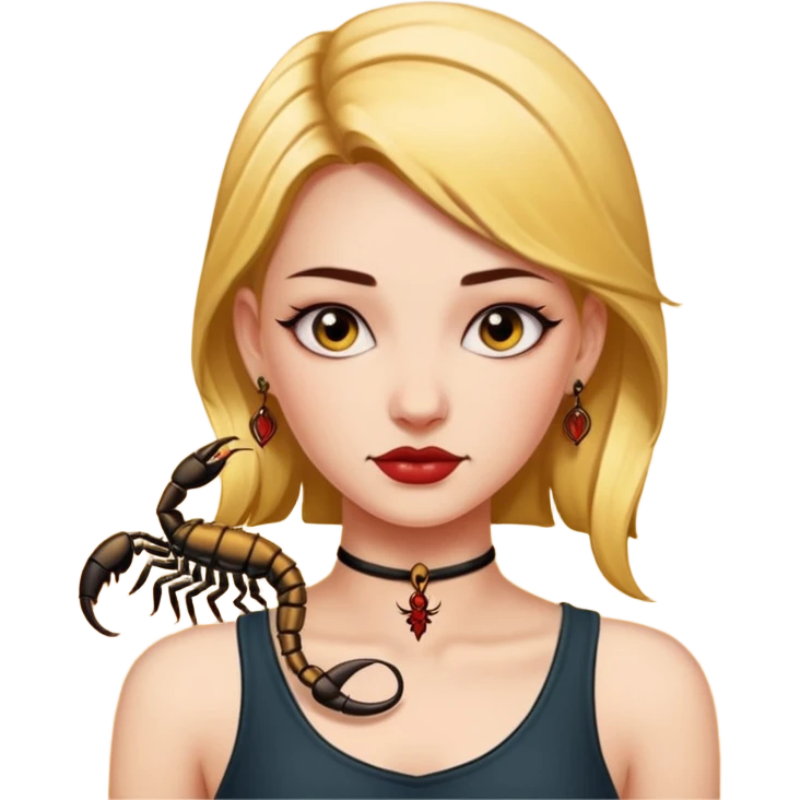 Girl having Scorpion Tattoo on the neck. emoji