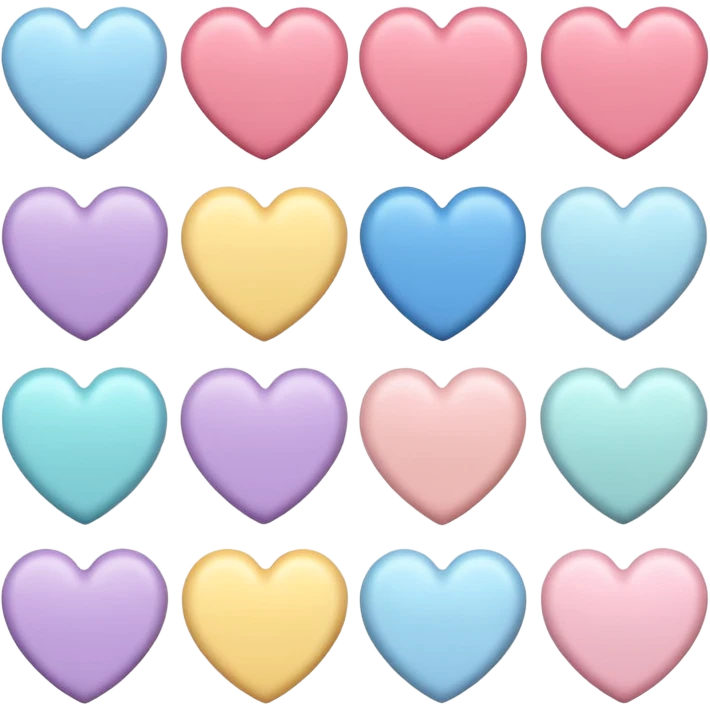 pastel colored heart emojis emoji