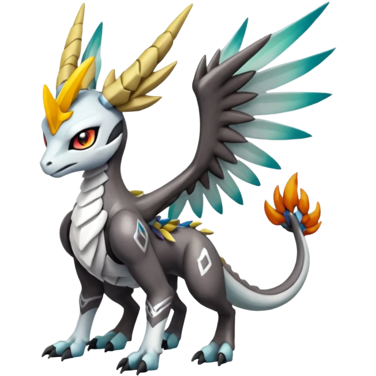 Meloetta-Wargreymon-Dutch-Angel-Dragon-Silvally-Kyurem-Trico-Pokémon-Digimon-Fakémon-fusion-hybrid-creature emoji