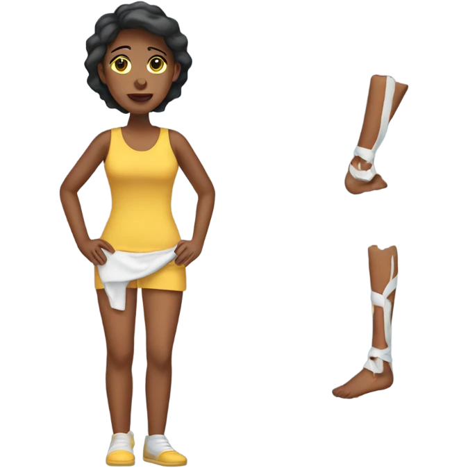 woman with broke leg emoji