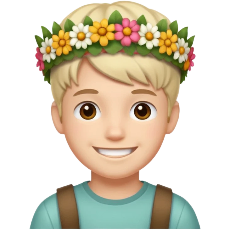 boy with flower crown emoji