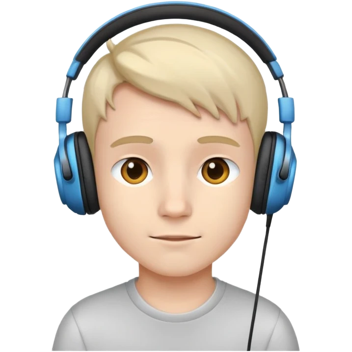 a boy face wearing headphone emoji