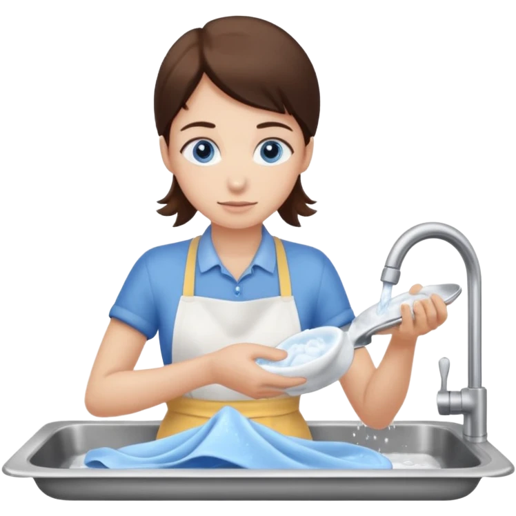washing dishes blue eyes emoji