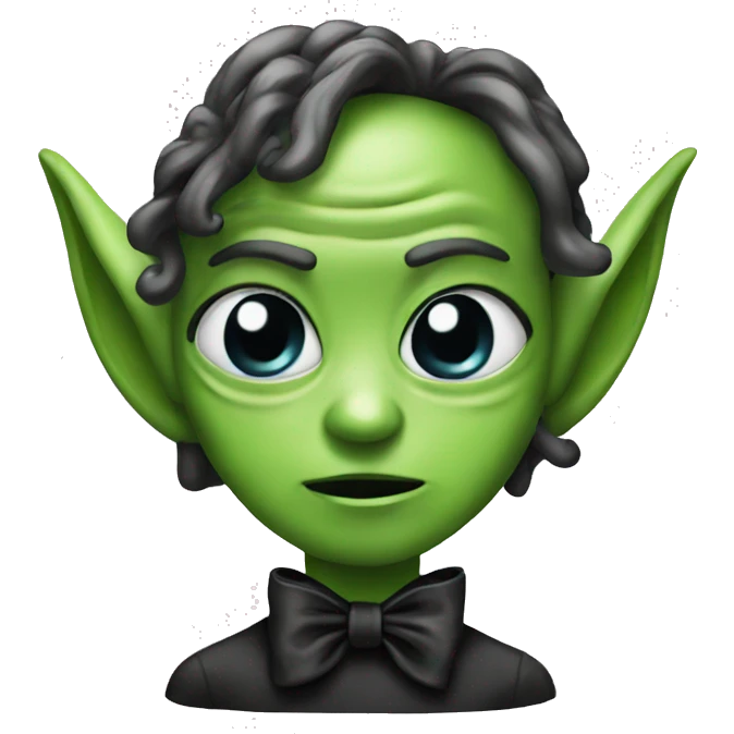 alien with black bow emoji