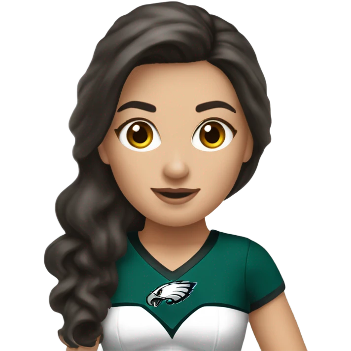 Philadelphia Eagles cheerleader brunette cheer emoji