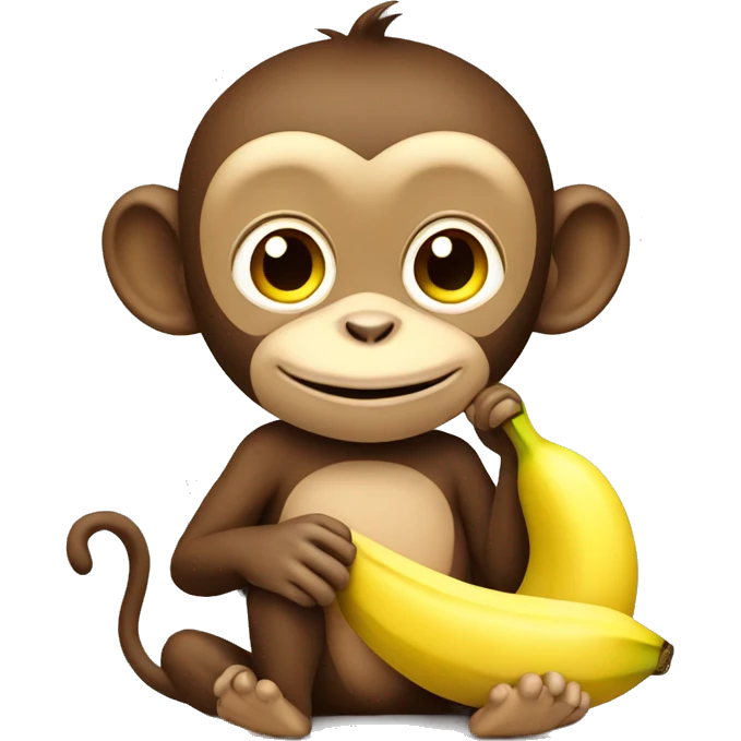 monkey with banana emoji