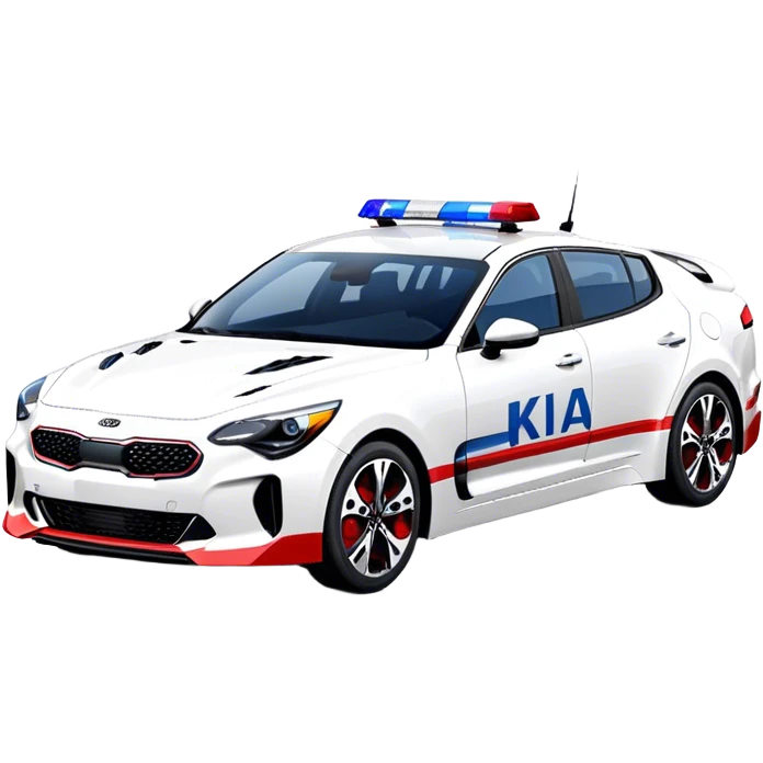Police Car - Kia Stinger (Model Year: 2018) (Iconic Colour: White with blue and red markings) emoji