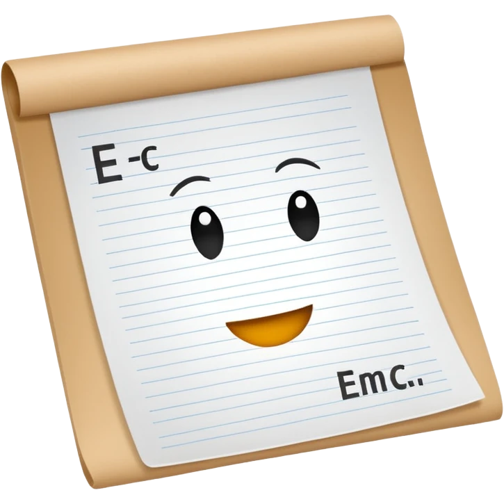 E=mc² on a sheet of paper emoji